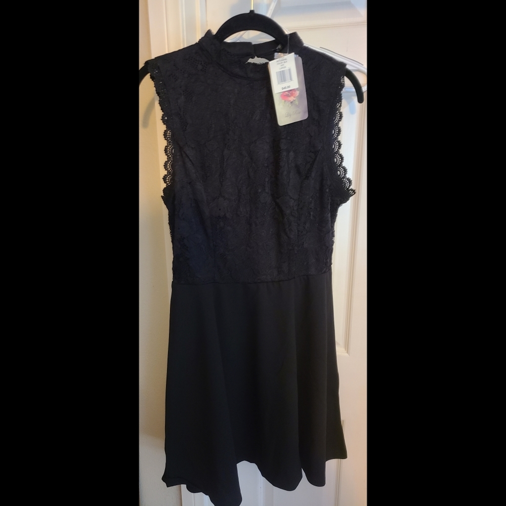 Lily Rose Black Lace Dress